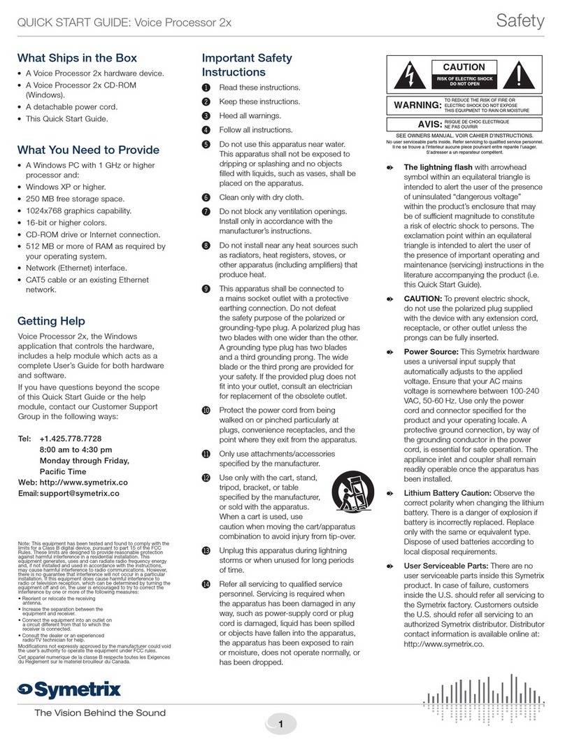 Symetrix 2x quick start guide