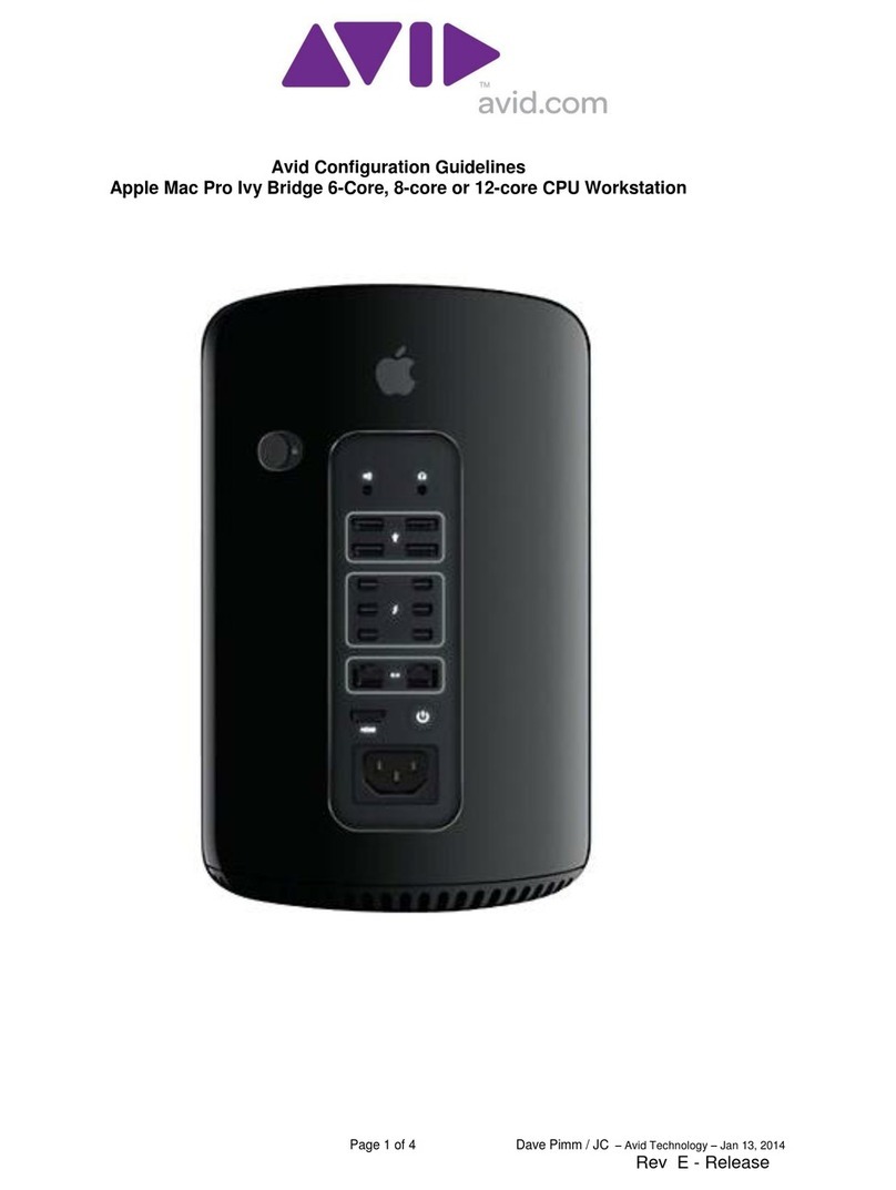 Avid Technology Apple Mac Pro Ivy Bridge Instruction Manual Avid Technology Apple Mac Pro Ivy Bridge Instruction Manual