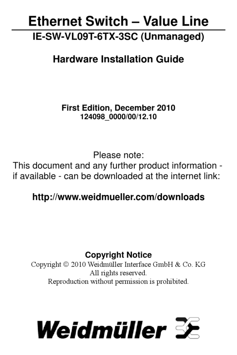 Weidmuller IE-SW-VL09T-6TX-3SC Hardware installation guide