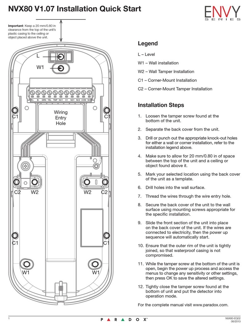 Paradox ENVY NVX80 User guide Paradox ENVY NVX80 User guide