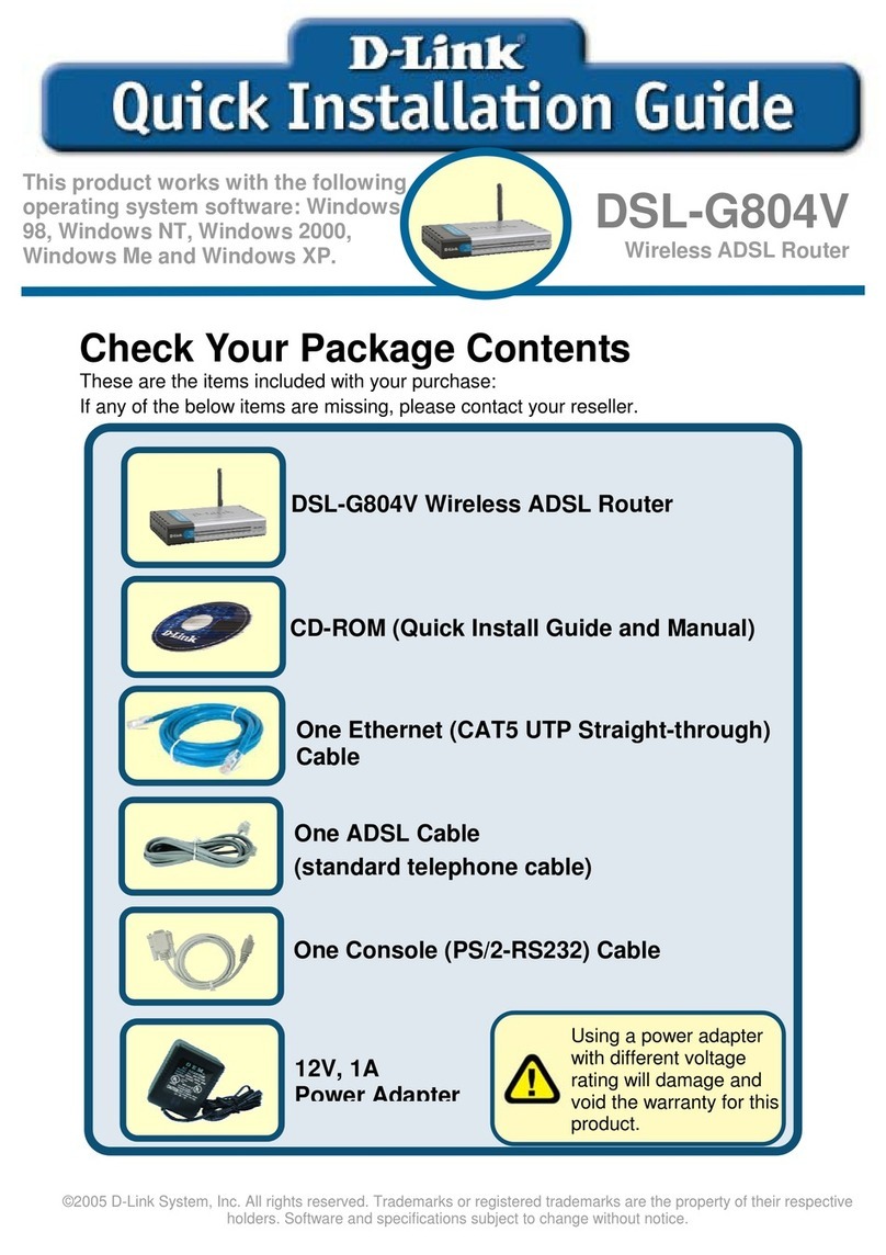 D-Link DSL-G804V Quick installation guide D-Link DSL-G804V Quick installation guide