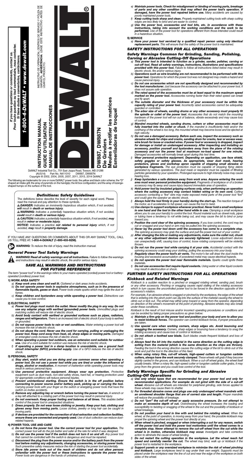 DeWalt DW887 instruction manual