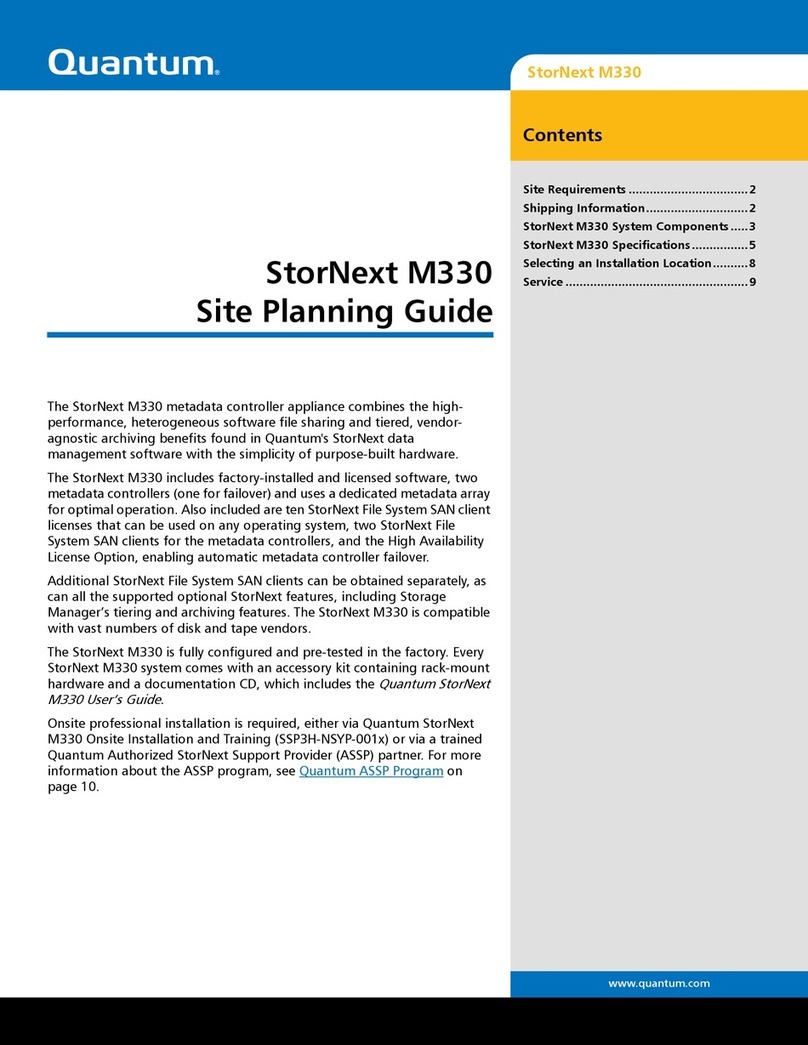 Quantum StorNext M330 Site planning guide