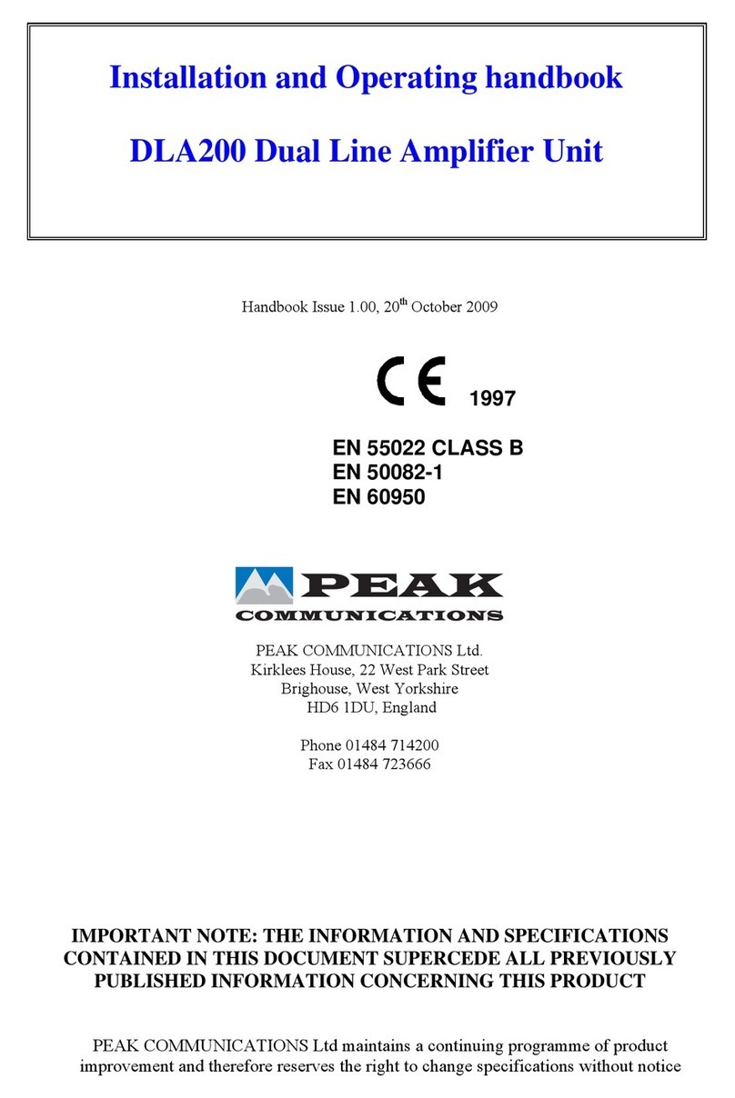 Peak DLA200 Installation and operating handbook