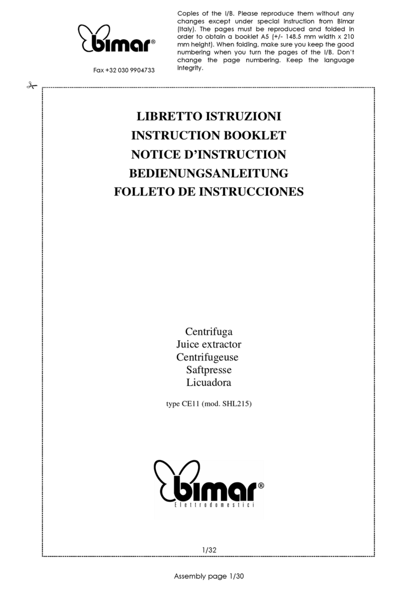 Bimar SHL 215 Instruction booklet