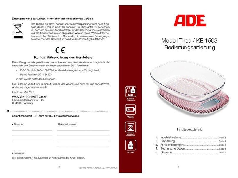 ADE KE 1503 User manual