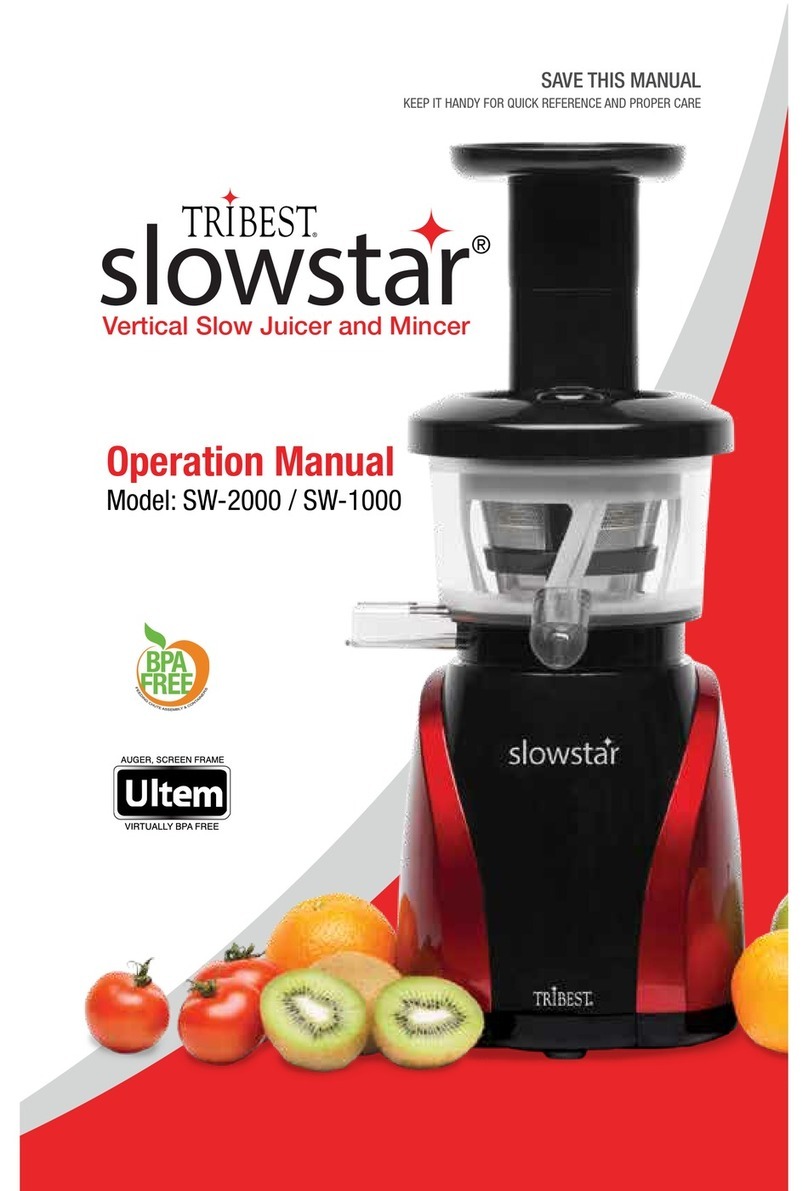 Tribest slowstar SW-2000 operating manual