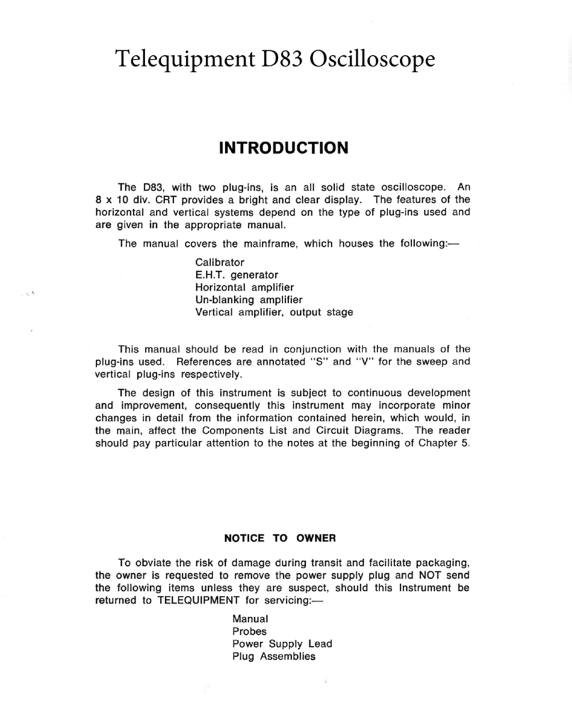 Telequipment D83 user manual