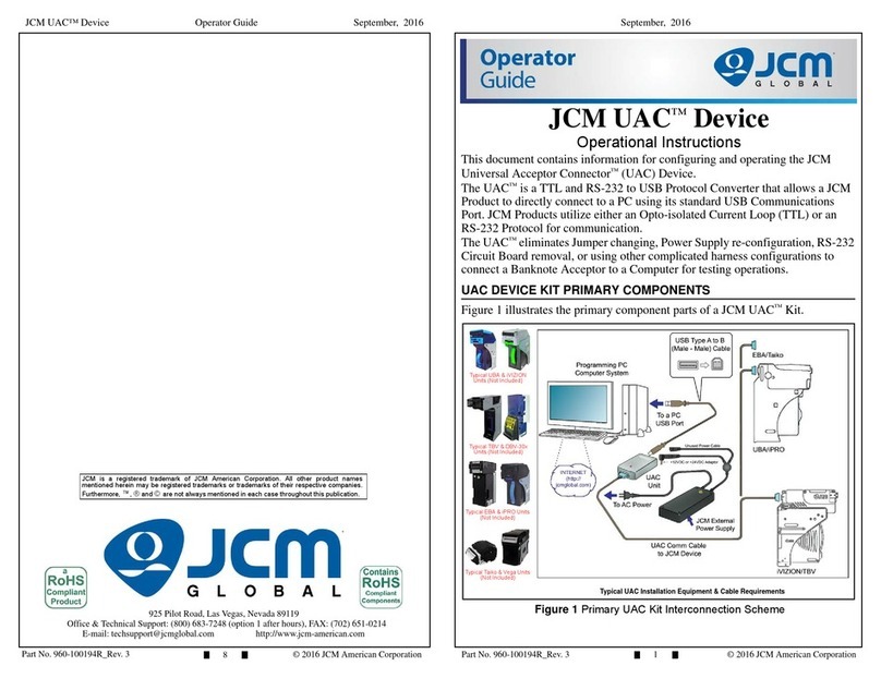 JCM JCM UAC Operational instructions