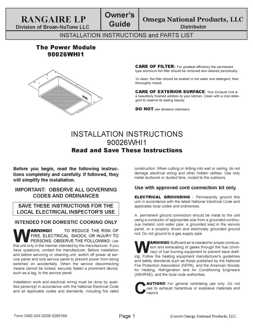 Omega National 90026WHI1 installation instructions