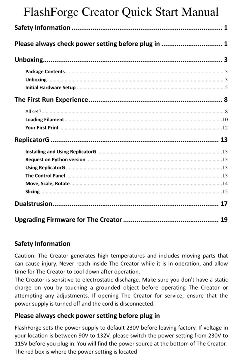 Flashforge Creator Instruction manual