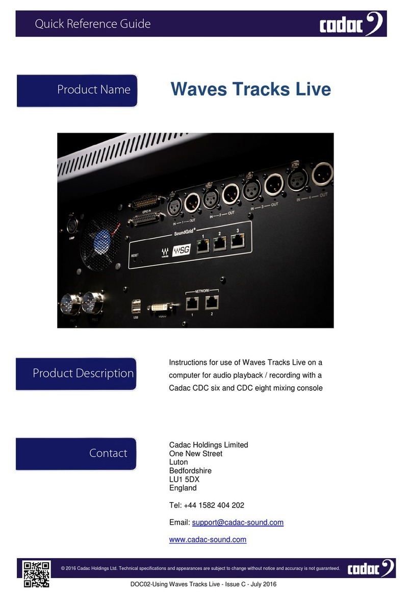 Cadac Waves Tracks Live User manual