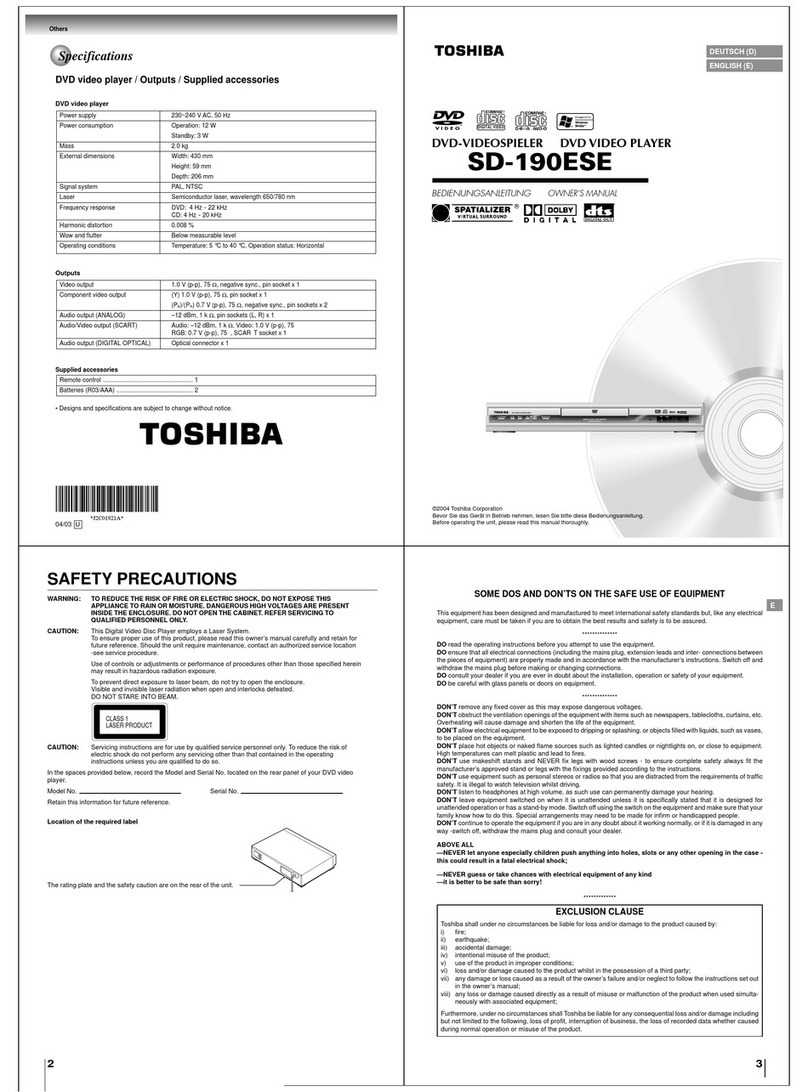Toshiba SD-190ESE User manual