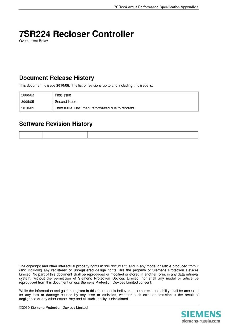 Siemens 7SR224 Use and care manual
