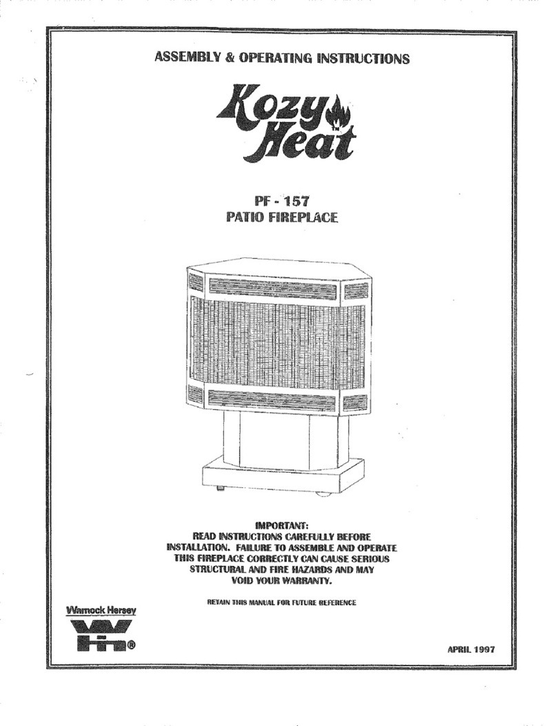 kozy heat PF-157 Assemble and operating instructions