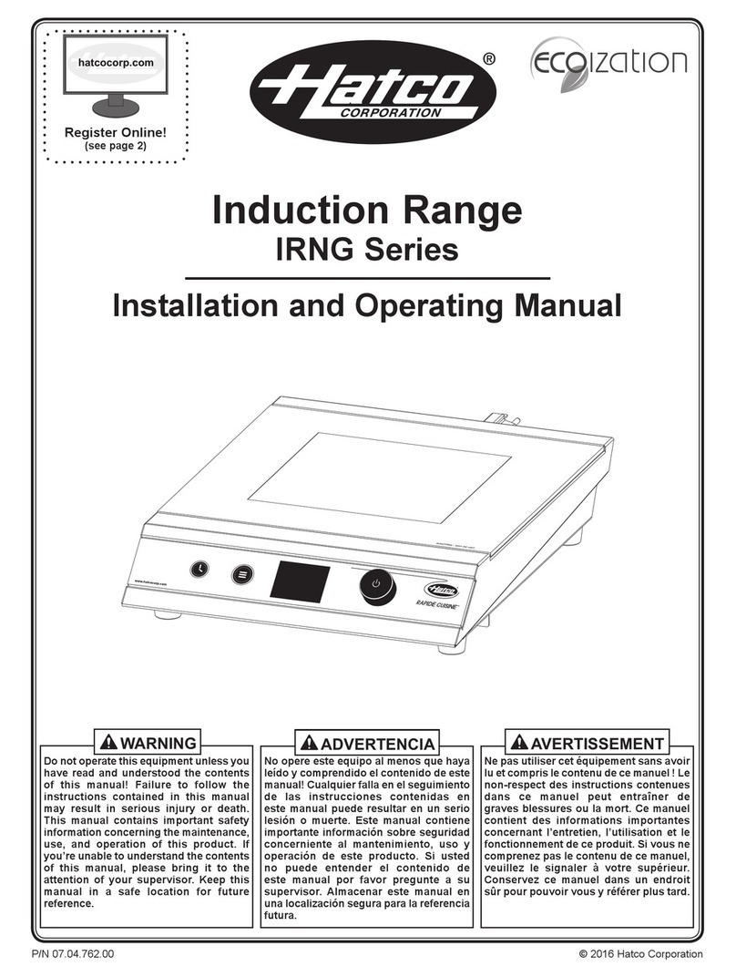 Hatco IRNG-PC1-14 Installation and operating manual