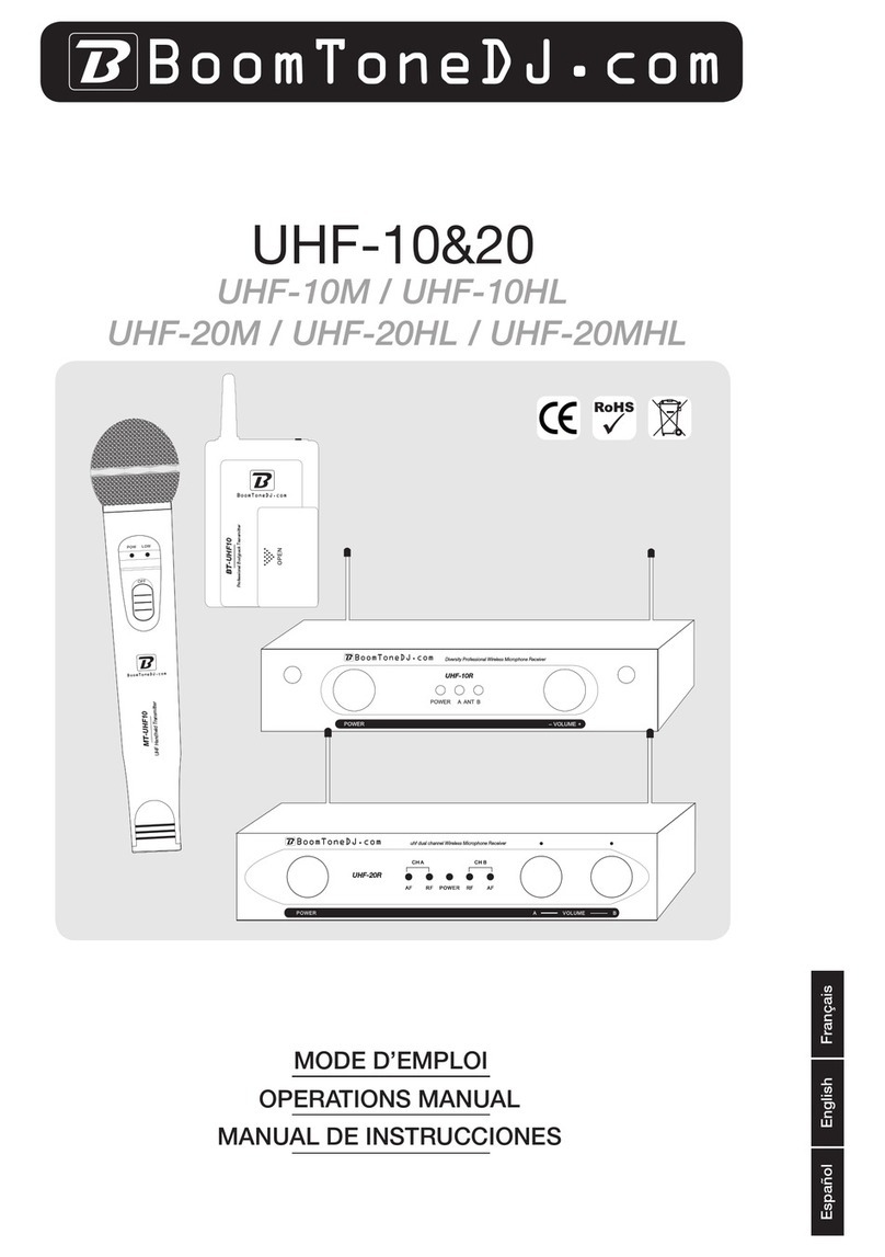 BoomToneDJ UHF-10 User manual