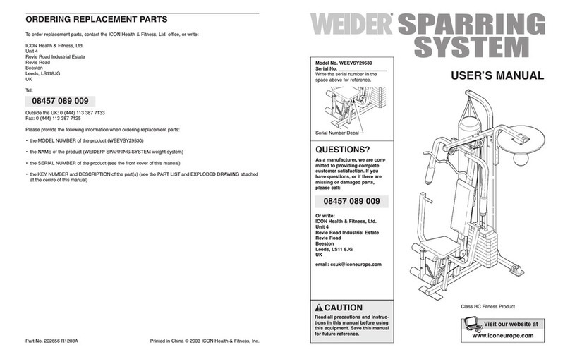 Weider SPARRING SYSTEM user manual