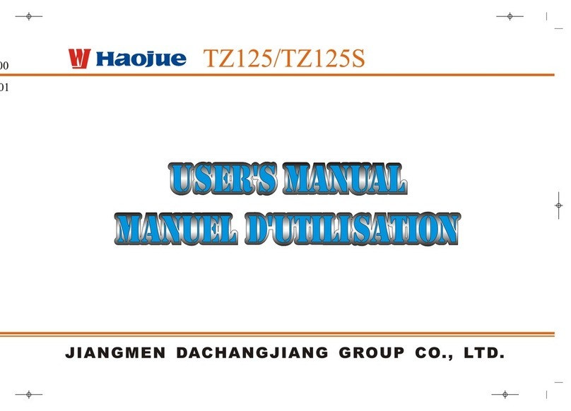 Haojue TZ125 User manual