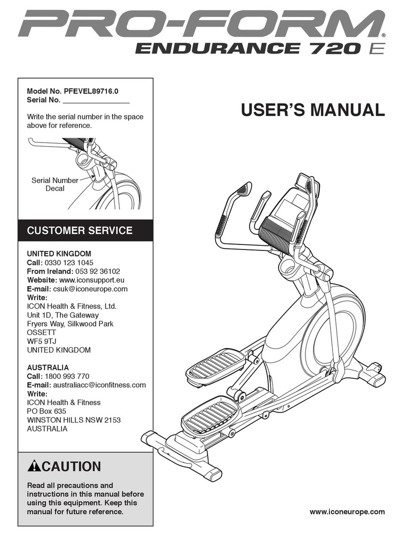 Pro-Form endurance 720 e User manual