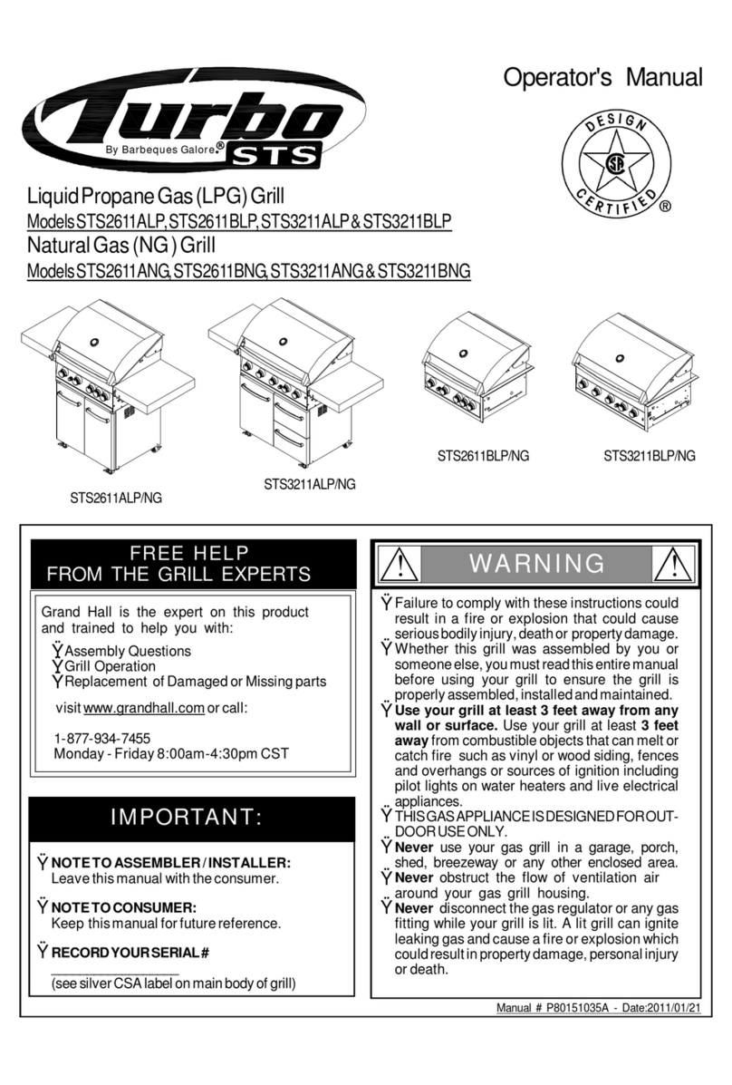 Barbeques Galore STS2611ALP Operator's manual