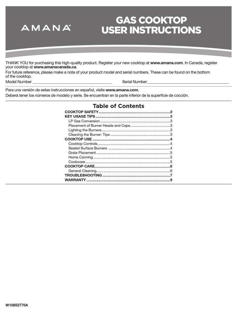 Amana AGC6356KFW User instructions