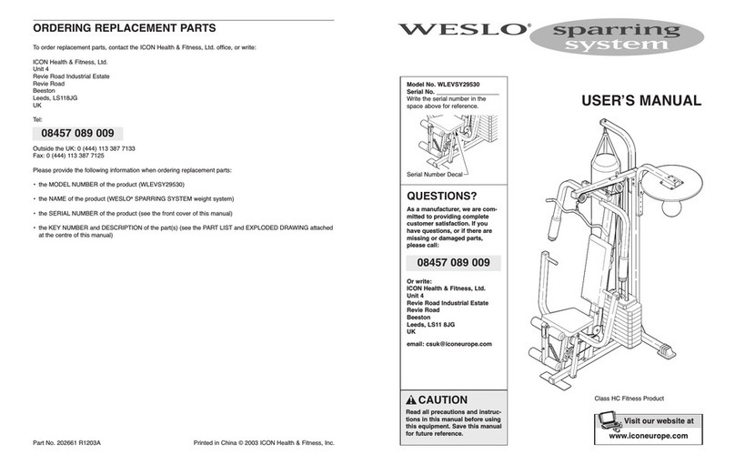 Weslo SPARRING SYSTEM user manual