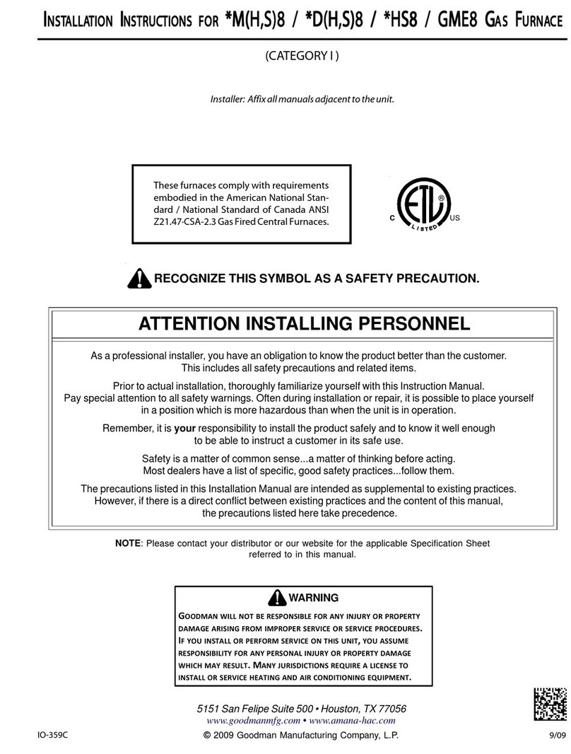 Goodman MH8 User manual