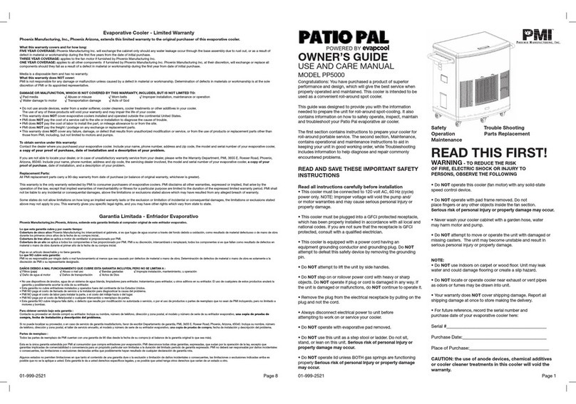 PMI patio pal PP5000 User manual