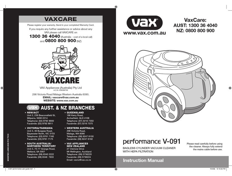 Vax V-091 User manual
