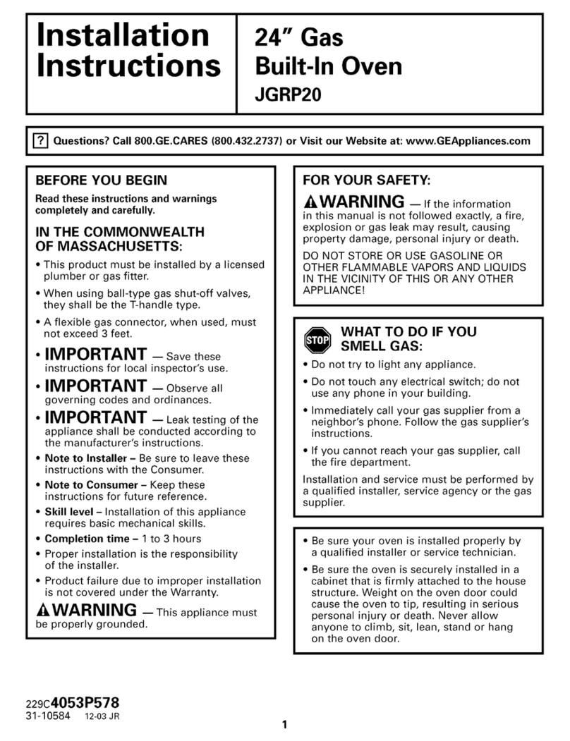 GE JGRP20 User manual
