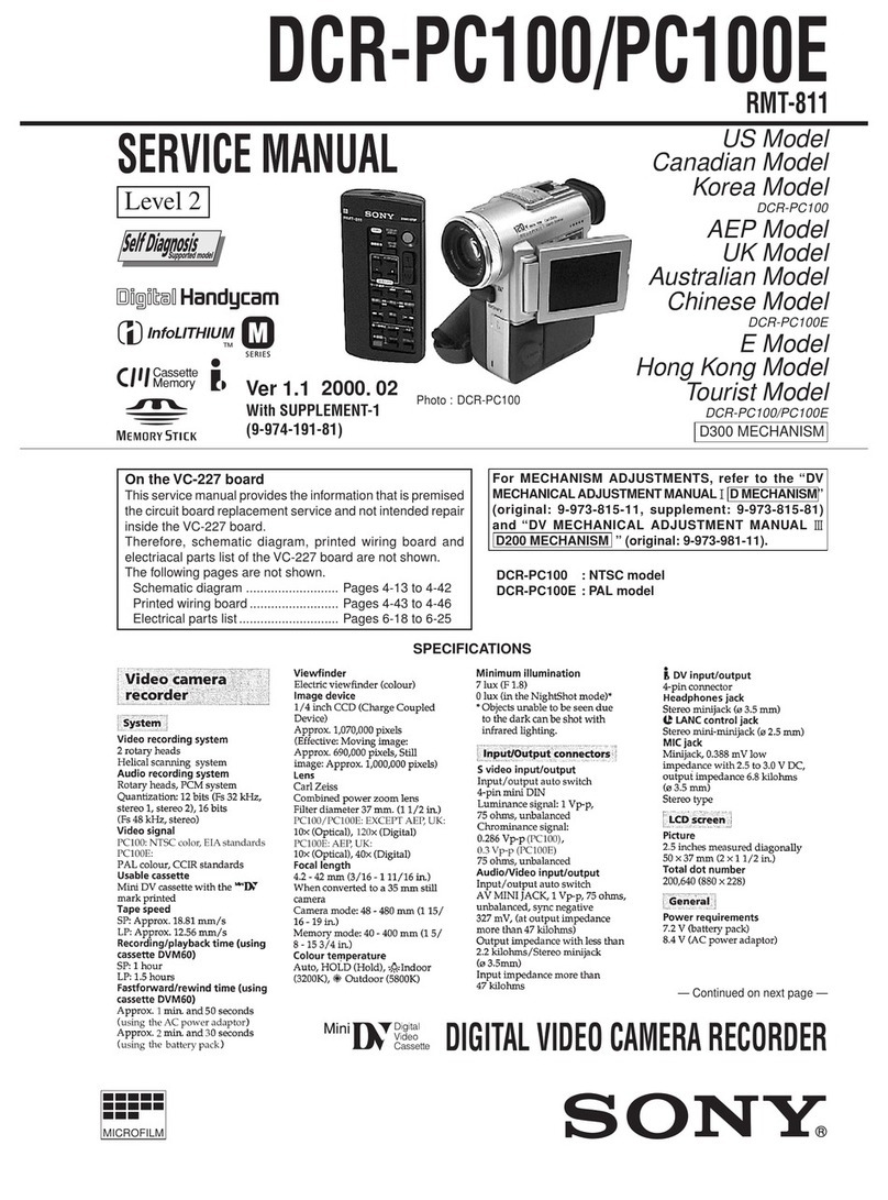 Sony Handycam DCR-PC100 User manual