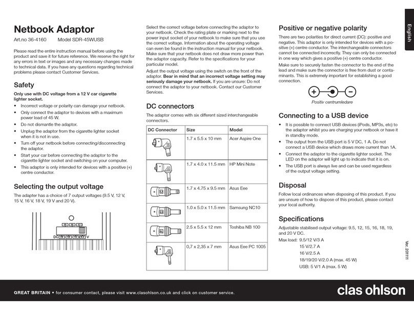 Clas Ohlson SDR-45WUSB User manual