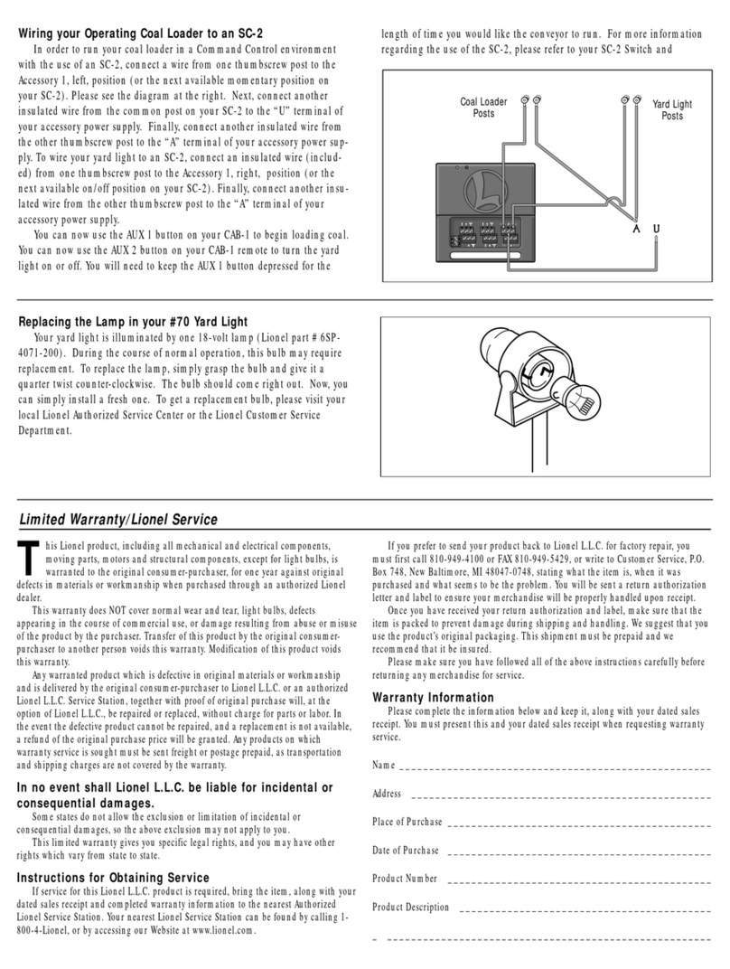 Lionel Coal Loader to an SC-2 owner's manual