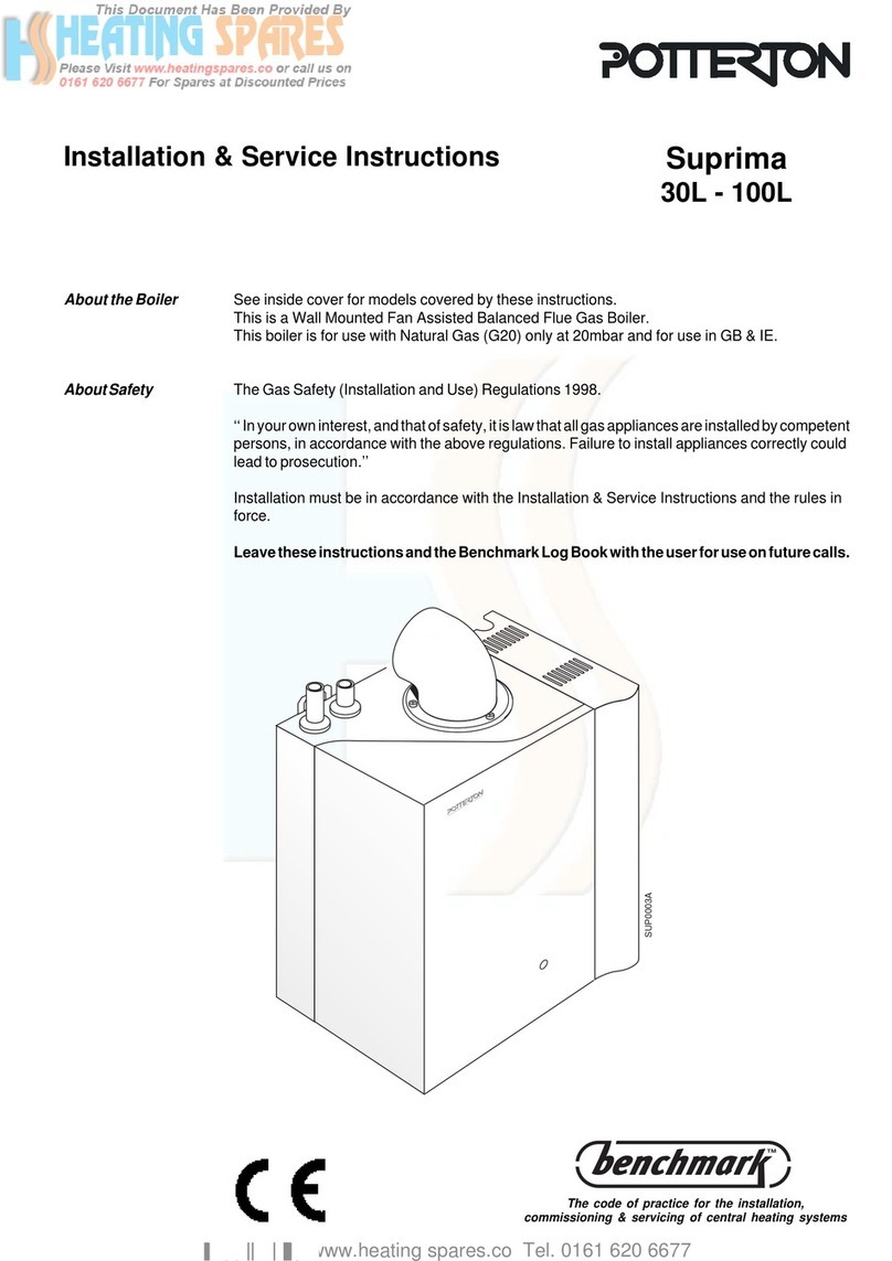 Potterton Suprima 30L Installation and maintenance instructions