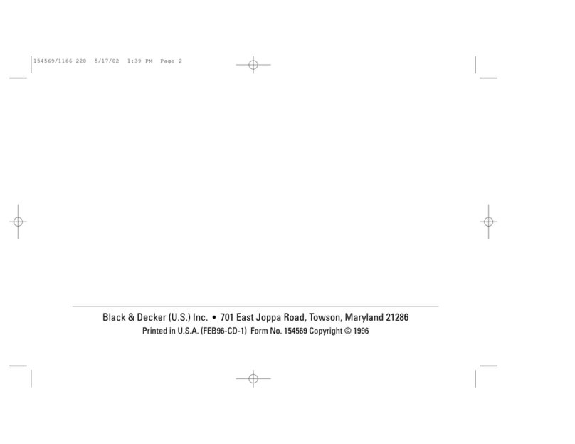 Black & Decker 1166-220 User manual