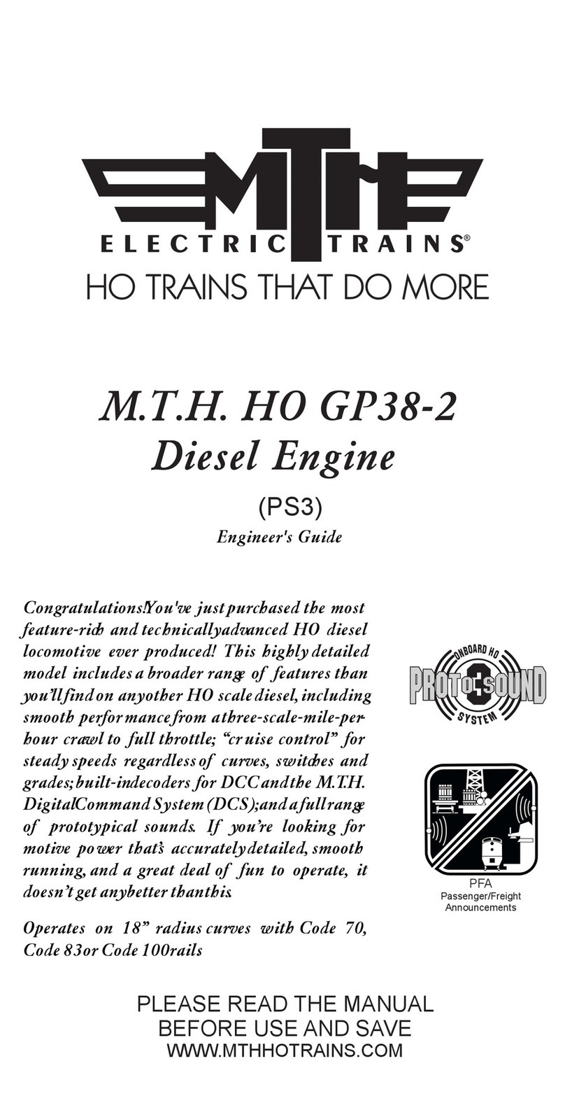 MTHTrains HO GP38-2 Quick start guide