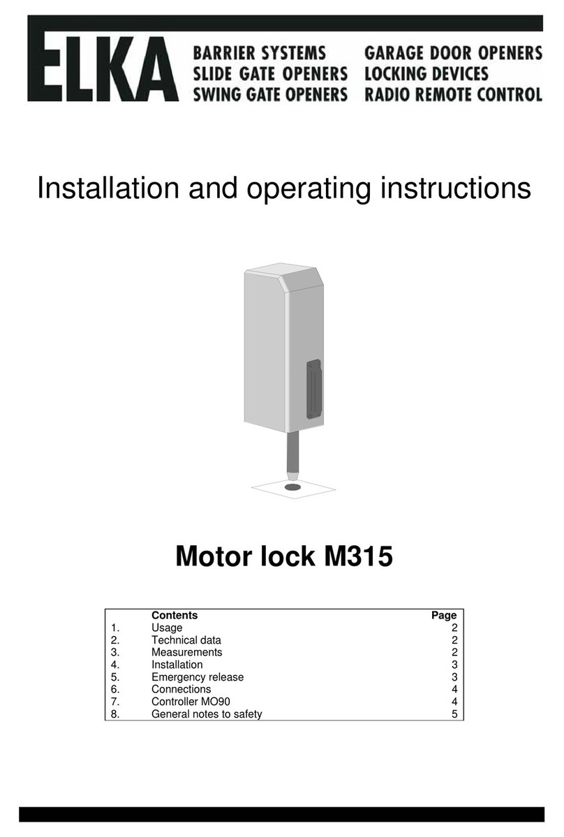 Elka M315 Installation and operating instructions