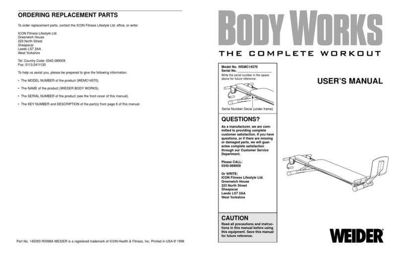 Weider BODY WORKS User manual Weider BODY WORKS User manual