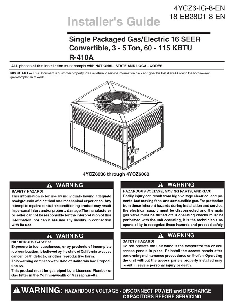 Trane 4YCY4042C Assembly instructions