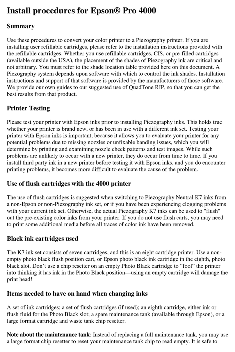 Epson pro 4000 Instruction sheet