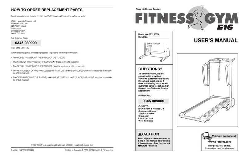 Pro-Form Fitness Gym E16 User manual