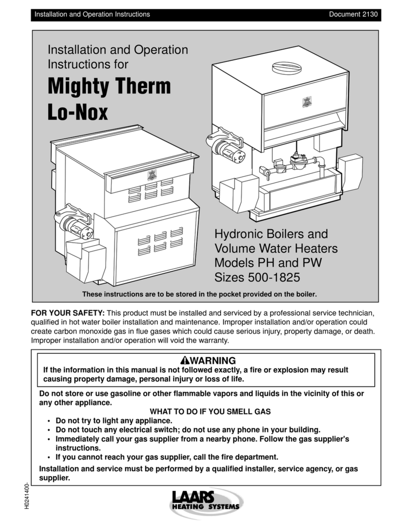 Laars Mighty Therm Installation and operation instructions Laars Mighty Therm Installation and operation instructions