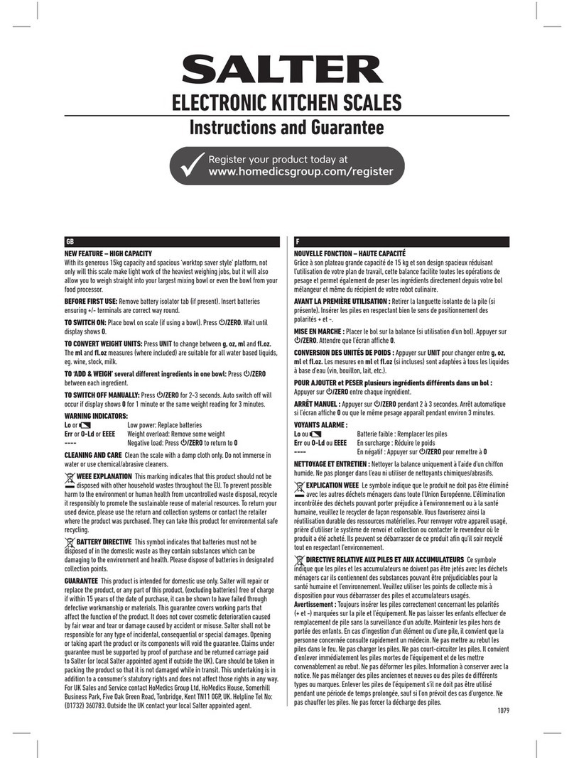 Salter 1079 WHDR instruction manual