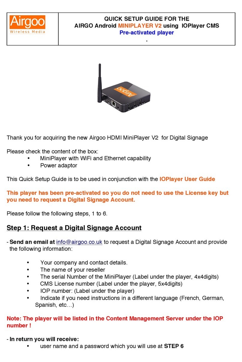 AIRGOO MINIPLAYER V2 Quick setup guide