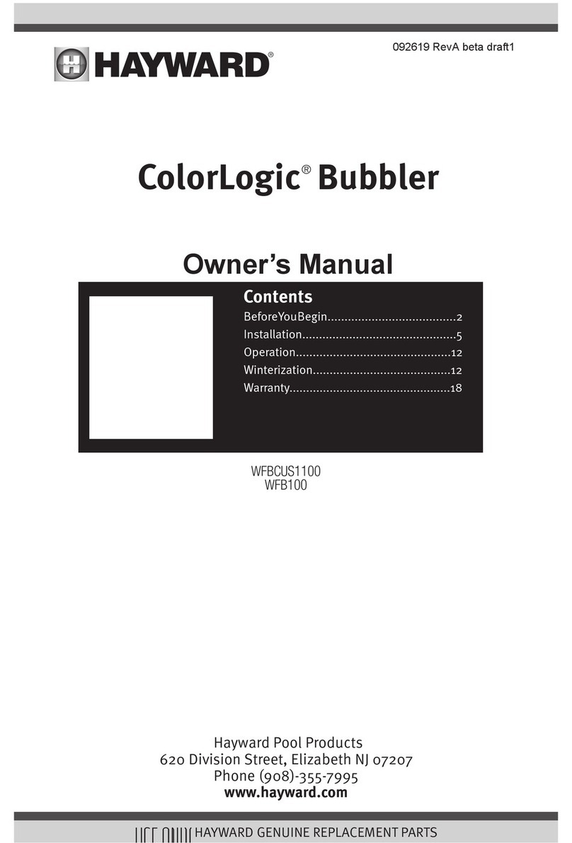 Hayward ColorLogic WFBCUS1100 owner's manual
