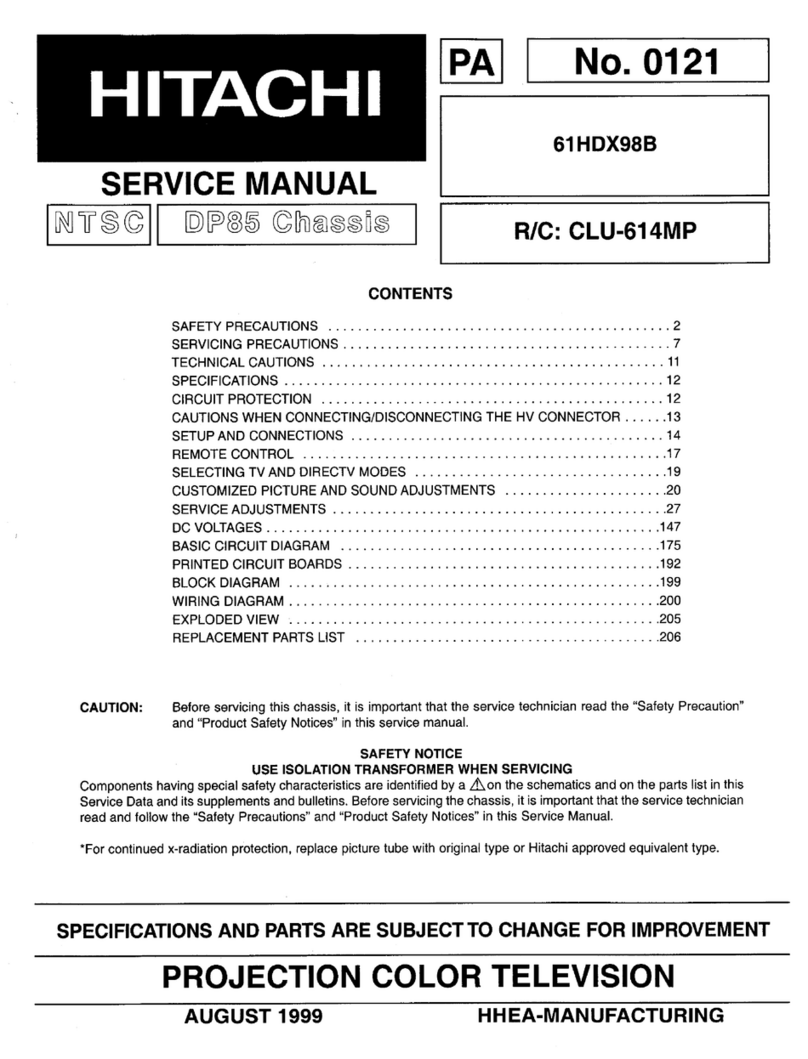 Hitachi 61HDX98B User manual