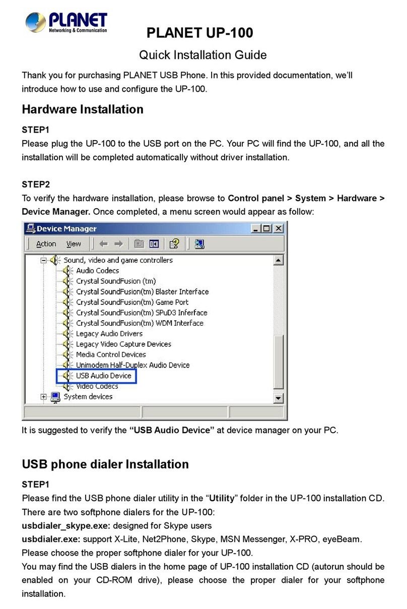 Planet UP-100 User manual