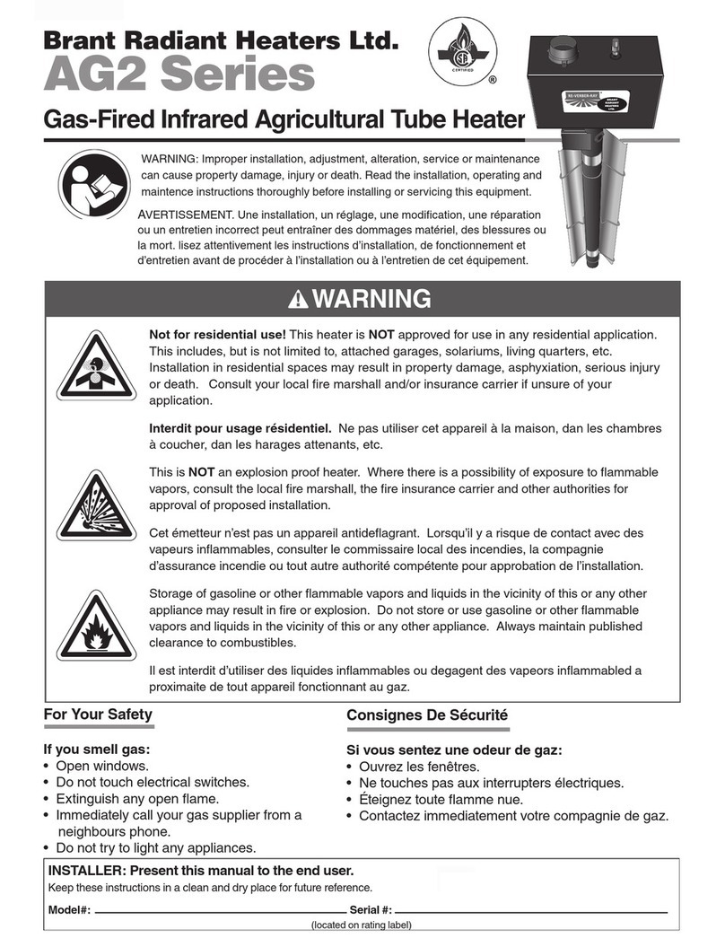 Brant Radiant Heaters AG2-20-65 manual