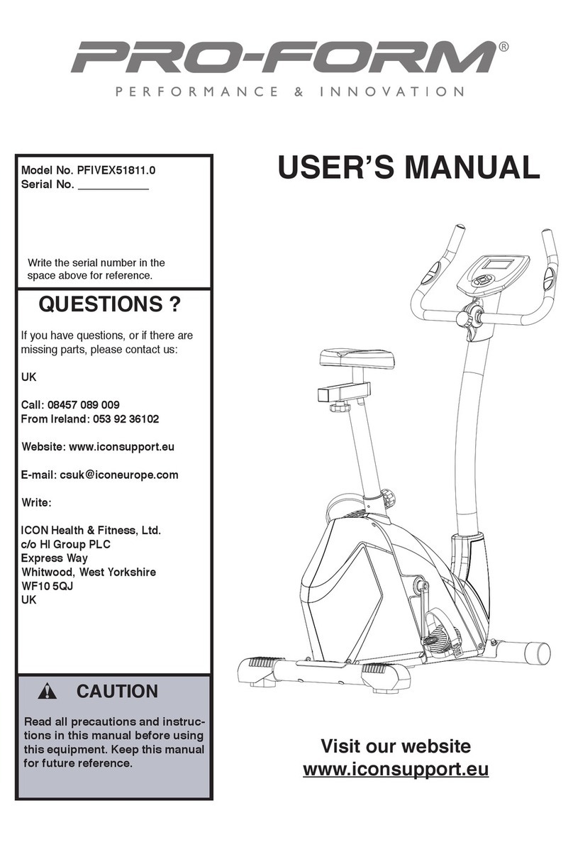 Pro-Form 275 ZLX User manual